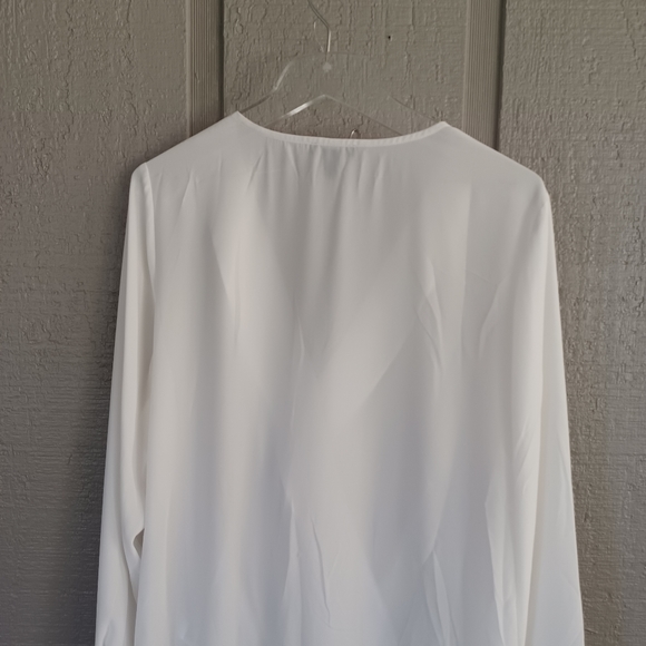 Halogen Cross Front Blouse Long Sleeve Color Ivory Cloud Size XXL - Picture 5 of 14